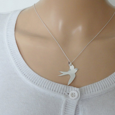 Silver Swift Necklace - Sterling Silver Bird