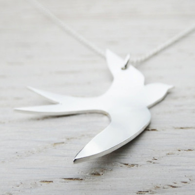 Silver Swift Necklace - Sterling Silver Bird