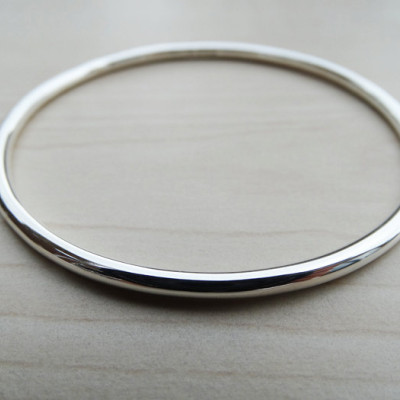Solid Silver Bangle, Sterling Silver