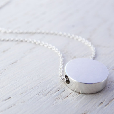 Solid Silver Circle Necklace - Sterling Silver