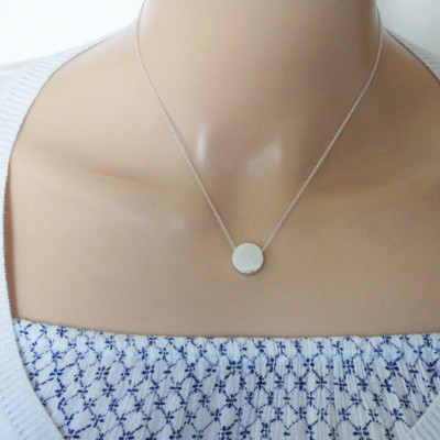 Solid Silver Circle Necklace - Sterling Silver