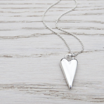 Solid Silver Heart Necklace - Sterling Silver
