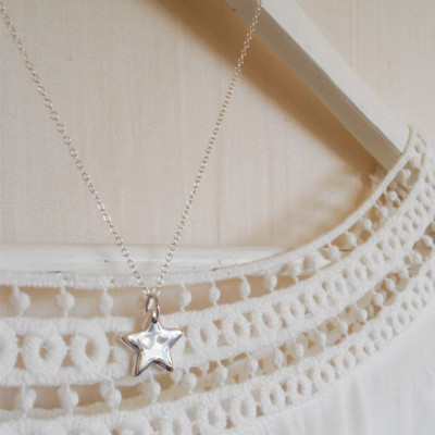 Solid Silver Star Necklace - Sterling Silver