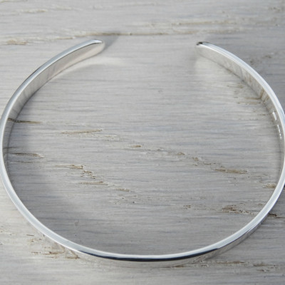 Sterling Silver Childrens Bangle - Christening Bracelet, Baptism Gift With Stamped Name