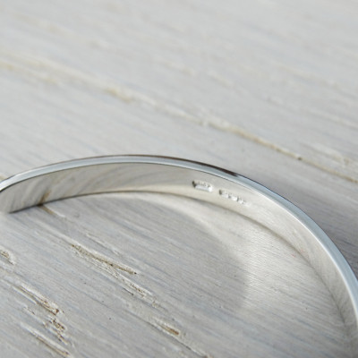 Sterling Silver Childrens Bangle - Christening Bracelet, Baptism Gift With Stamped Name