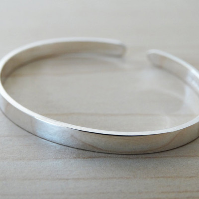 Sterling Silver Childrens Bangle - Christening Bracelet, Baptism Gift With Stamped Name