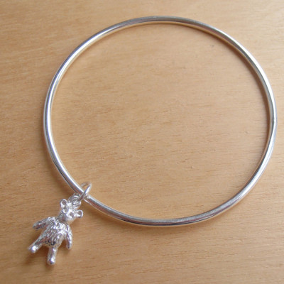 Sterling Silver Childrens Bracelet With Teddy Bear