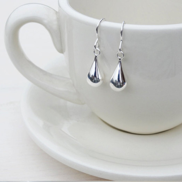 Sterling Silver Raindrop Earrings - Sterling Silver
