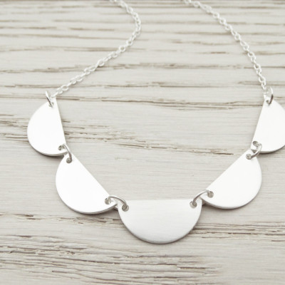 Sterling Silver Scalloped Necklace