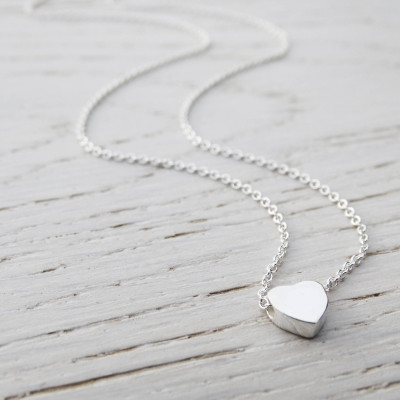 Tiny Heart Necklace, Sterling Silver