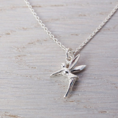 Tiny Silver Fairy Necklace - Tinkerbell - Childrens Jewellery - Sterling Silver