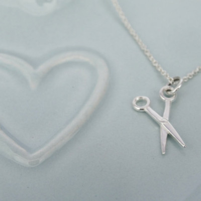 Tiny Silver Scissors Necklace - Sterling Silver