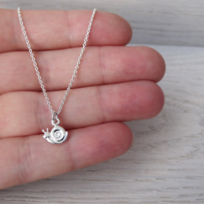 Tiny Silver Snail Necklace - Childrens Jewellery - Sterling Silver