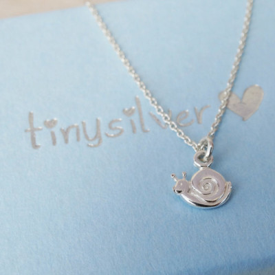Tiny Silver Snail Necklace - Childrens Jewellery - Sterling Silver
