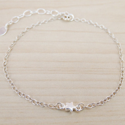 Tiny Silver Star Bracelet - Sterling Silver