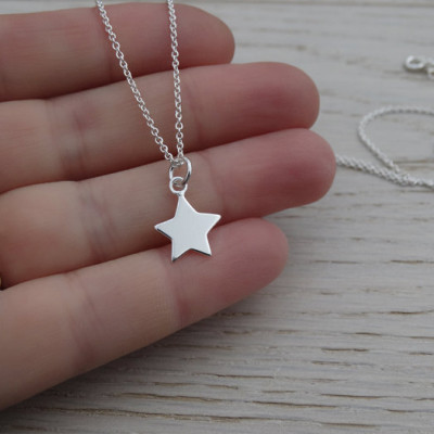 Tiny Silver Star Necklace - Childrens Necklace - Sterling Silver
