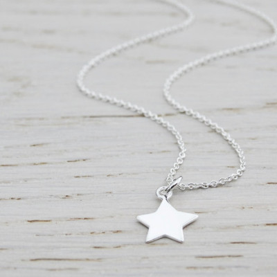 Tiny Silver Star Necklace - Childrens Necklace - Sterling Silver