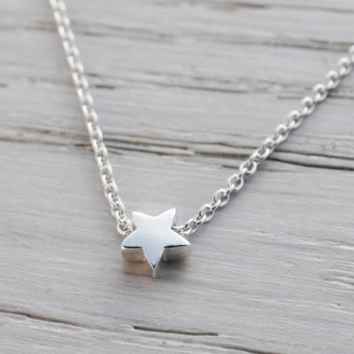Tiny Silver Star Necklace - Sterling Silver