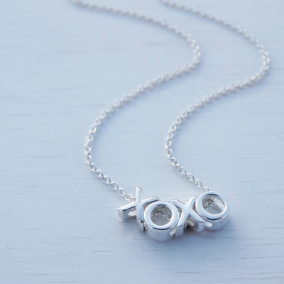 XOXO Silver Necklace, Hugs & Kisses, Sterling Silver