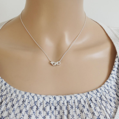 XOXO Silver Necklace, Hugs & Kisses, Sterling Silver