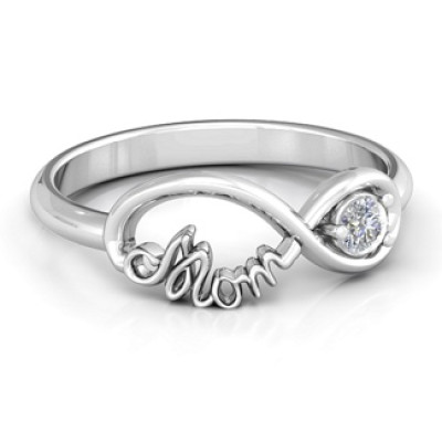 Mom's Infinity Bond Ring with Birthstone - Handmade By AOL Special