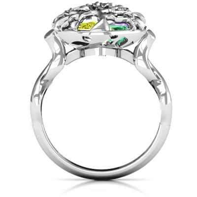 Family Tree Caged Hearts Ring with Infinity Band - Handmade By AOL Special