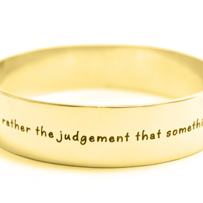 Personalized 15mm Wide Endless Bangle - 18ct Gold Plated - Handmade By AOL Special