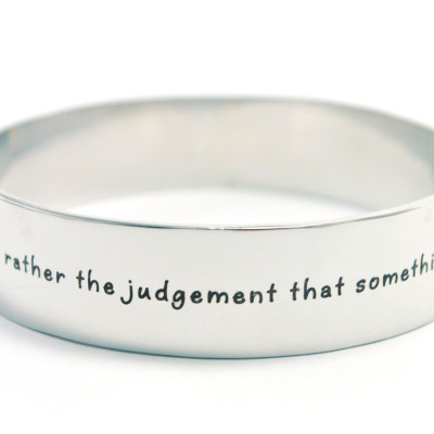 Personalized 15mm Wide Endless Bangle - Silver - Handmade By AOL Special