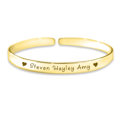 Personalized 8mm Endless Bangle - 18ct Gold Plated - Handmade By AOL Special