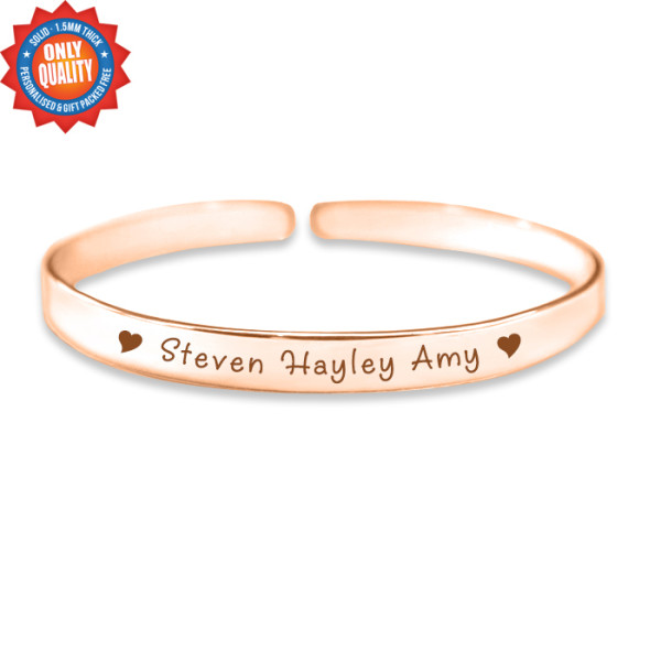 Personalized 8mm Endless Bangle - 18ct Rose Gold - Handmade By AOL Special