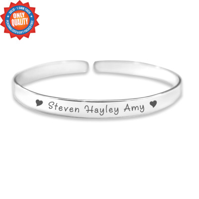 Personalized 8mm Endless Bangle - 925 Sterling Silver - Handmade By AOL Special