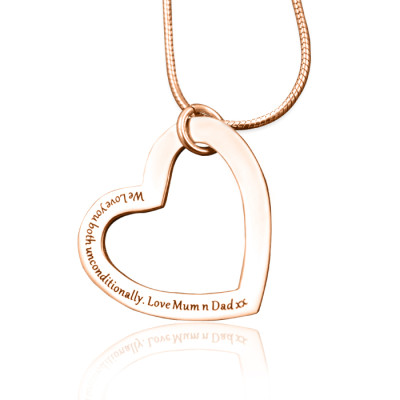 Personalized Always in My Heart Necklace - 18ct Rose Gold Plated - Handmade By AOL Special