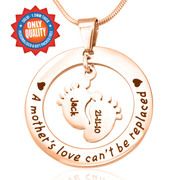 Personalized Cant Be Replaced Necklace - Single Feet 18mm - 18ct Rose Gold - Handmade By AOL Special