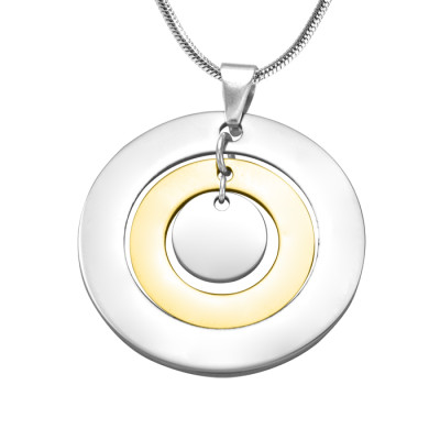 Personalized Circles of Love Necklace - TWO TONE - Gold Silver - Handmade By AOL Special