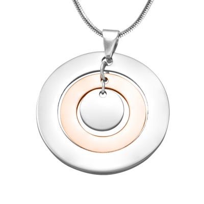 Personalized Circles of Love Necklace - TWO TONE - Rose Gold Silver - Handmade By AOL Special