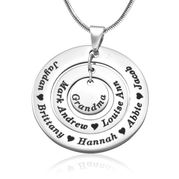 Personalized Circles of Love Necklace - Silver - Handmade By AOL Special