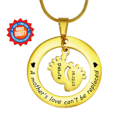 Personalized Cant Be Replaced Necklace - Single Feet 18mm - 18ct Gold Plated - Handmade By AOL Special