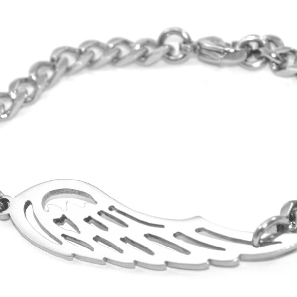 Personalized Angels Wing Bracelet - Silver - Handmade By AOL Special
