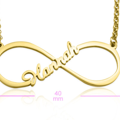 Personalized Single Infinity Name Necklace - 18ct Gold Plated - Handmade By AOL Special