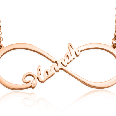 Personalized Single Infinity Name Necklace - 18ct Rose Gold Plated - Handmade By AOL Special