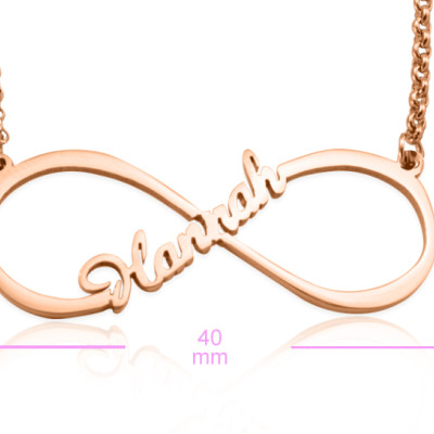 Personalized Single Infinity Name Necklace - 18ct Rose Gold Plated - Handmade By AOL Special