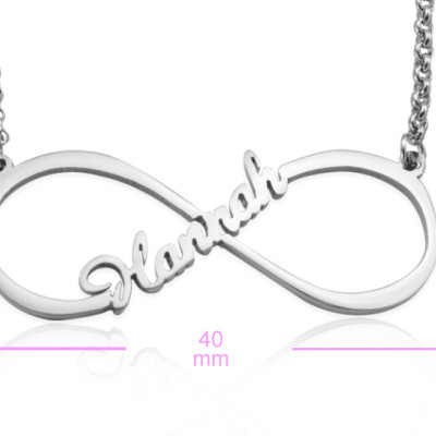 Personalized Single Infinity Name Necklace - Sterling Silver - Handmade By AOL Special