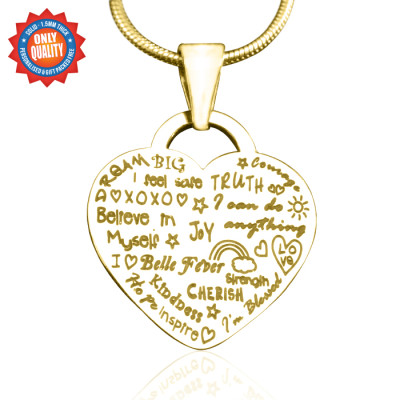 Personalized Heart of Hope Necklace - 18ct Gold Plated - Handmade By AOL Special