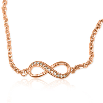 Personalized Crystal Infinity Bracelet/Anklet - 18ct Rose Gold Plated - Handmade By AOL Special