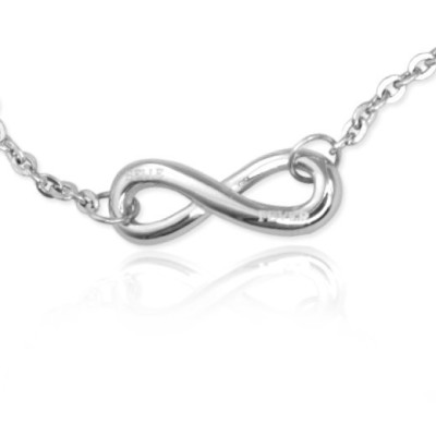 Personalized Classic Infinity Bracelet/Anklet - Sterling Silver - Handmade By AOL Special