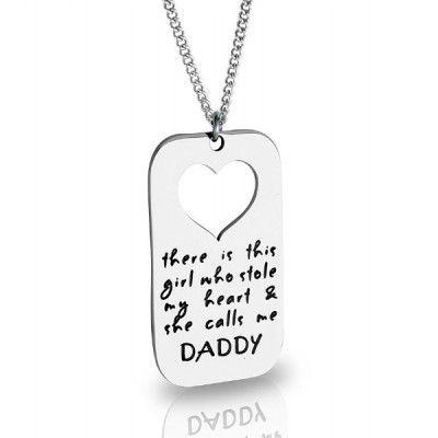 Personalized Dog Tag - Stolen Heart - Two Necklaces - Silver - Handmade By AOL Special