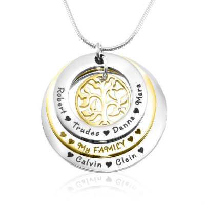 Personalized Family Triple Love - Two Tone - Gold n Silver - Handmade By AOL Special