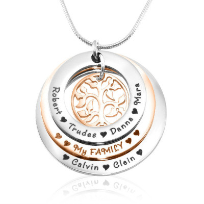Personalized Family Triple Love - Two Tone - Rose Gold n Silver - Handmade By AOL Special