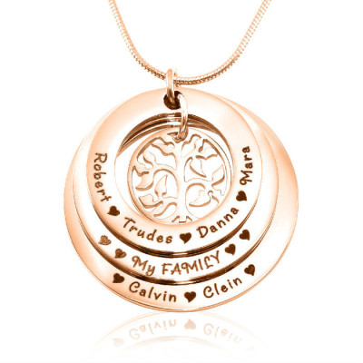 Personalized Family Triple Love - 18ct Rose Gold Plated - Handmade By AOL Special