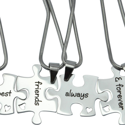 Personalized Forever Friends Puzzle Two Necklaces - Handmade By AOL Special
